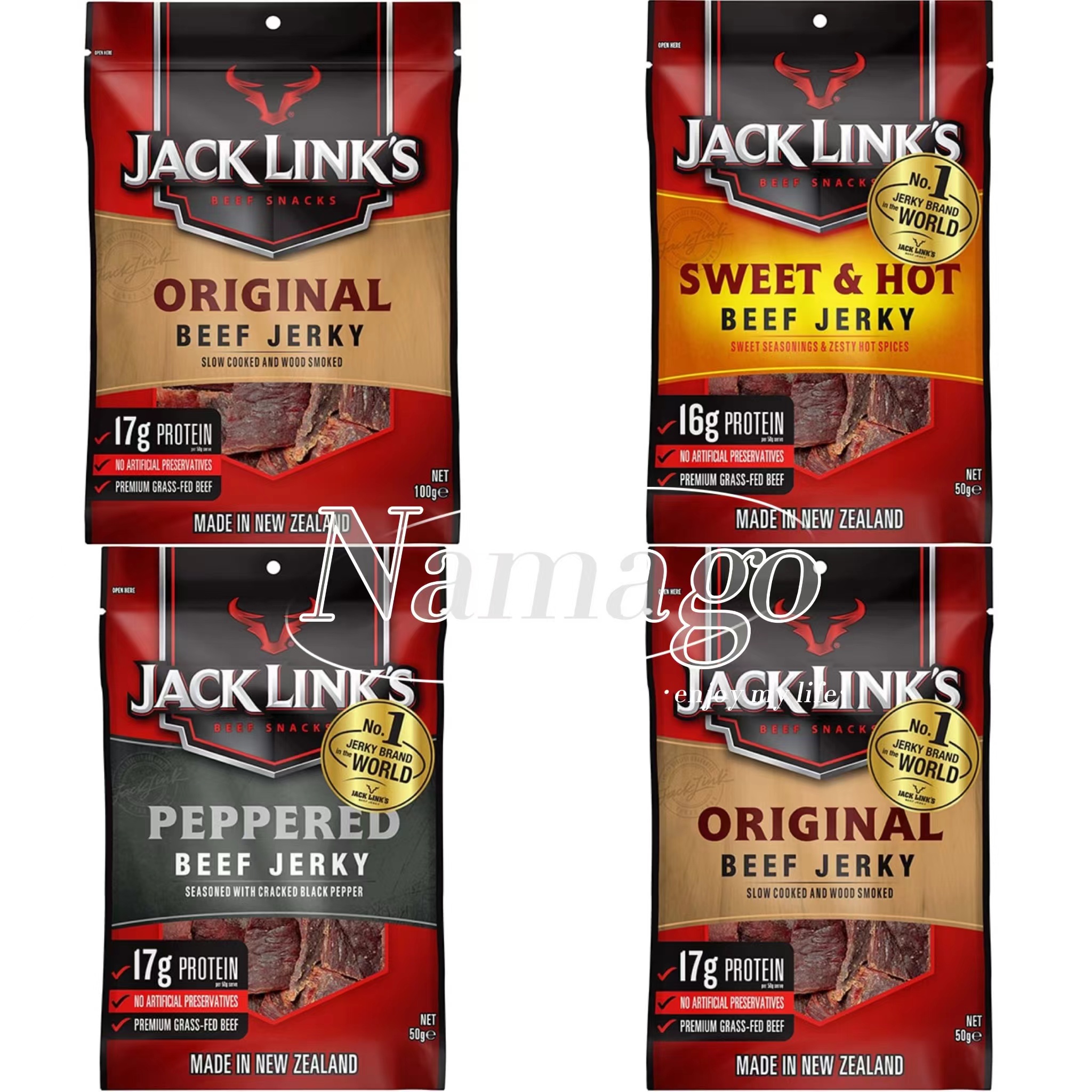日本直邮JACKLINKS风干牛肉干照烧黑椒酱油低脂高蛋白下酒菜零食