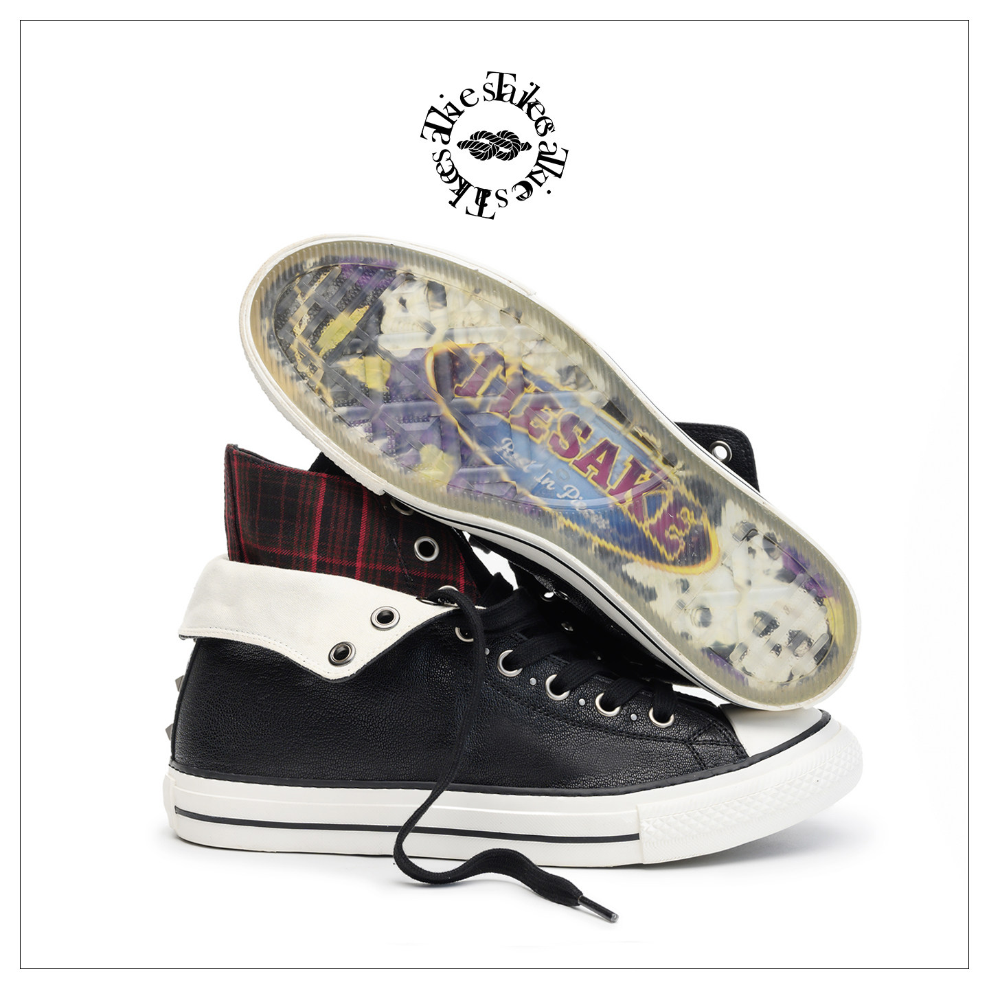 Tiesake 小羊皮模块化水晶底帆布鞋 Lambskin DLC Chucks