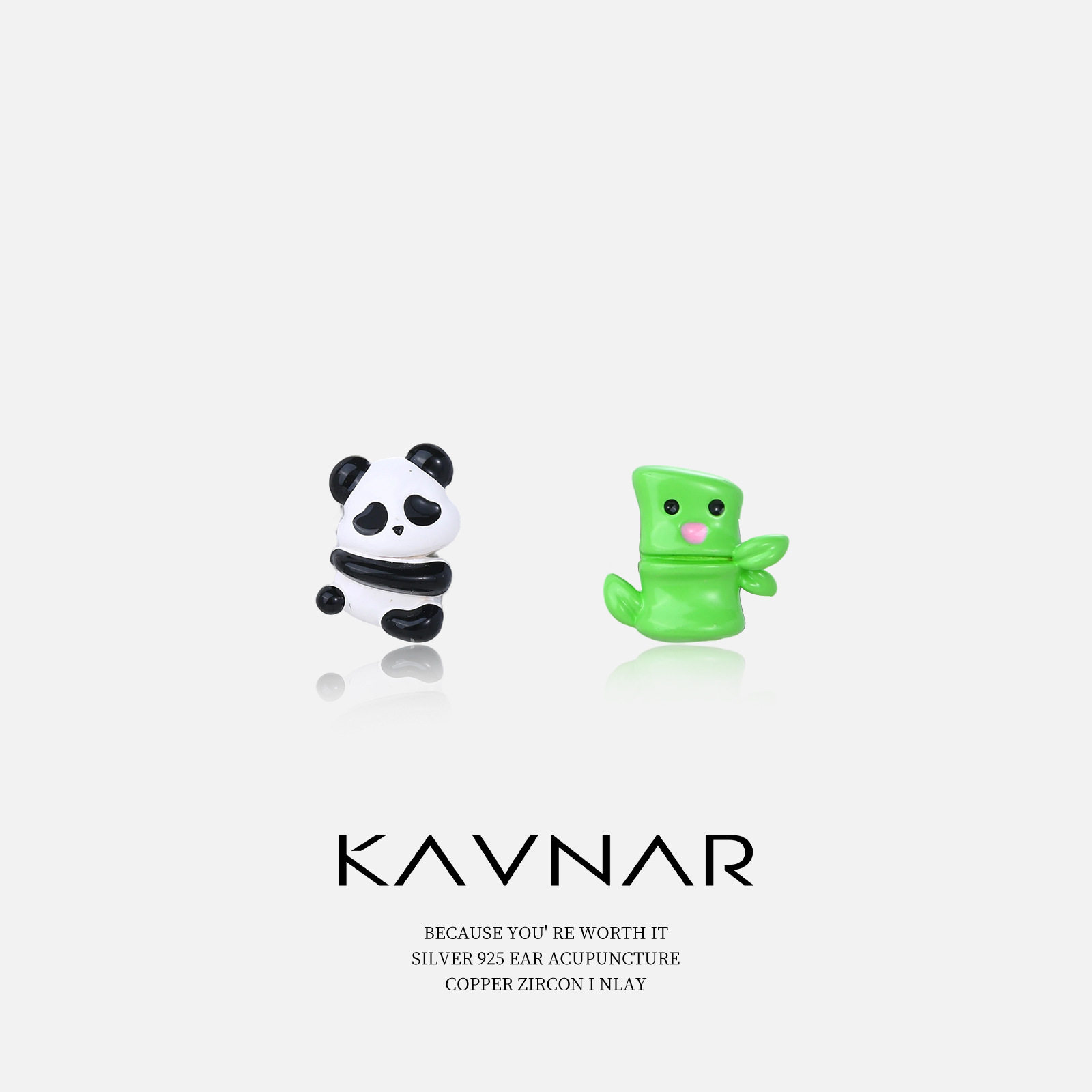 童趣满分ab款甜美熊猫竹子耳钉时尚气质耳饰925纯银针耳环感,饰品/流行首饰/时尚饰品新,耳钉,淘宝优惠券,粉丝福利购,淘宝优惠卷