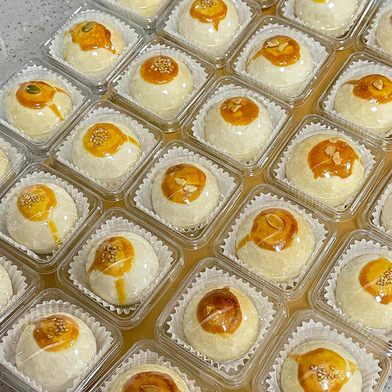 蛋黄酥包装盒透明雪媚娘吸塑盒底托一次性中秋中式糕点甜品打包盒