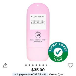 现货 Glow Recipe新版水润保湿妆前防晒霜SPF30 Dew Shield