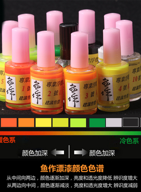 漂尾油漆鱼作正品浮漂尾漆放大荧光漆超亮 高档进口台湾漂漆diy