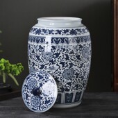 景德镇陶瓷存茶叶罐米缸面粉桶防潮家用厨房油罐密封带盖储物罐