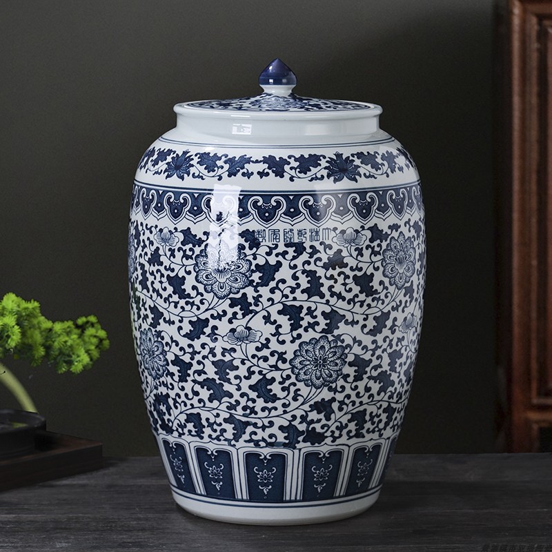 景德鎮陶瓷青花米缸面缸儲物桶