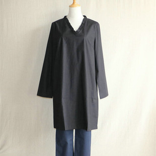 我爱我的恋衣坊厂家库存品牌折扣D6668女士春秋套头长袖v领连衣裙