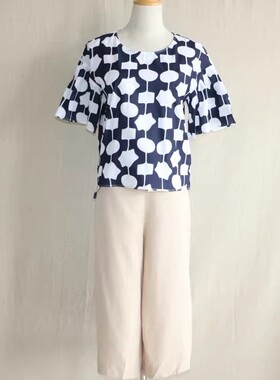 我爱我的恋衣坊品牌折扣轻熟气质女士B80295套头夏季中袖通勤衬衫
