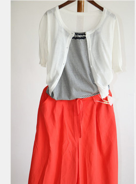 我爱我的恋衣坊新款女装短袖纯色开衫防晒衫620455外搭毛针织衫