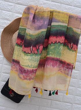 我爱我的恋衣坊百搭七彩虹女时尚撞色春秋休闲休闲防晒清仓围巾