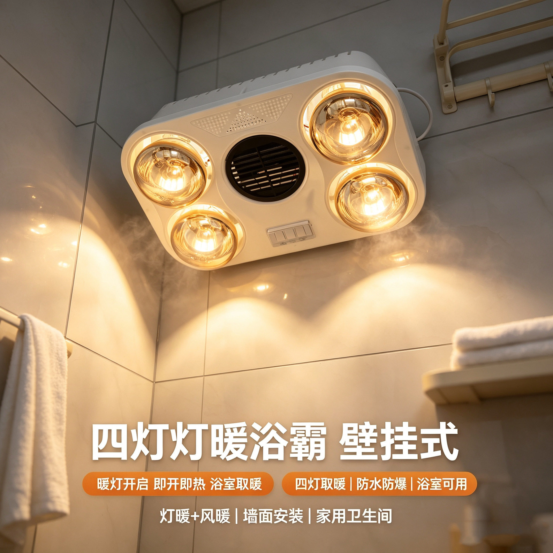 闪鸽壁灯暖挂式便携浴霸一体机