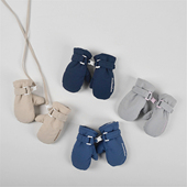 新款 婴幼儿童挂绳防水滑雪手套 男女宝宝加绒保暖防风连指手套冬季