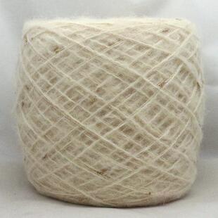 彩绒毛线 进口金结子澳毛马海毛 中细 暖白色 毛量高 保暖 钩织