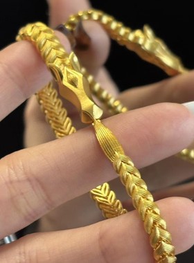 黄金色麦穗金鬃马鞭手链本命年