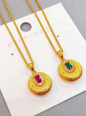 新款新中式国风金店同款丝线鸽子蛋金坨项链百搭时尚个性精致气质