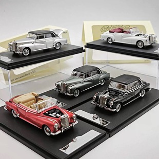 GFCC 1/64 1959 奔驰300D老爷车 敞篷软顶前后盖可开银色合金模型