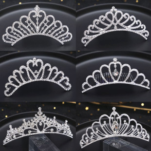 女童皇冠头饰儿童表演出发饰公主生日王冠插梳宝宝小女孩发卡发夹