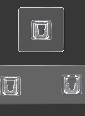 透明凹卡扣无痕置物架卡扣免打孔免钉母扣无痕贴收纳篮U型扣粘胶