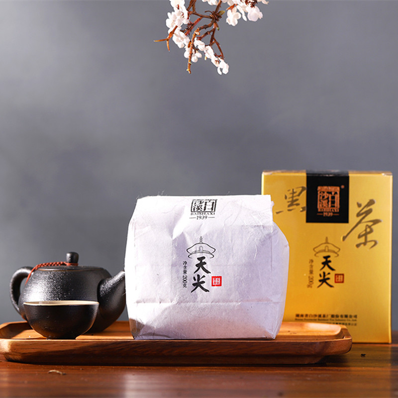 白沙溪一级黑毛茶料贡品天尖200g