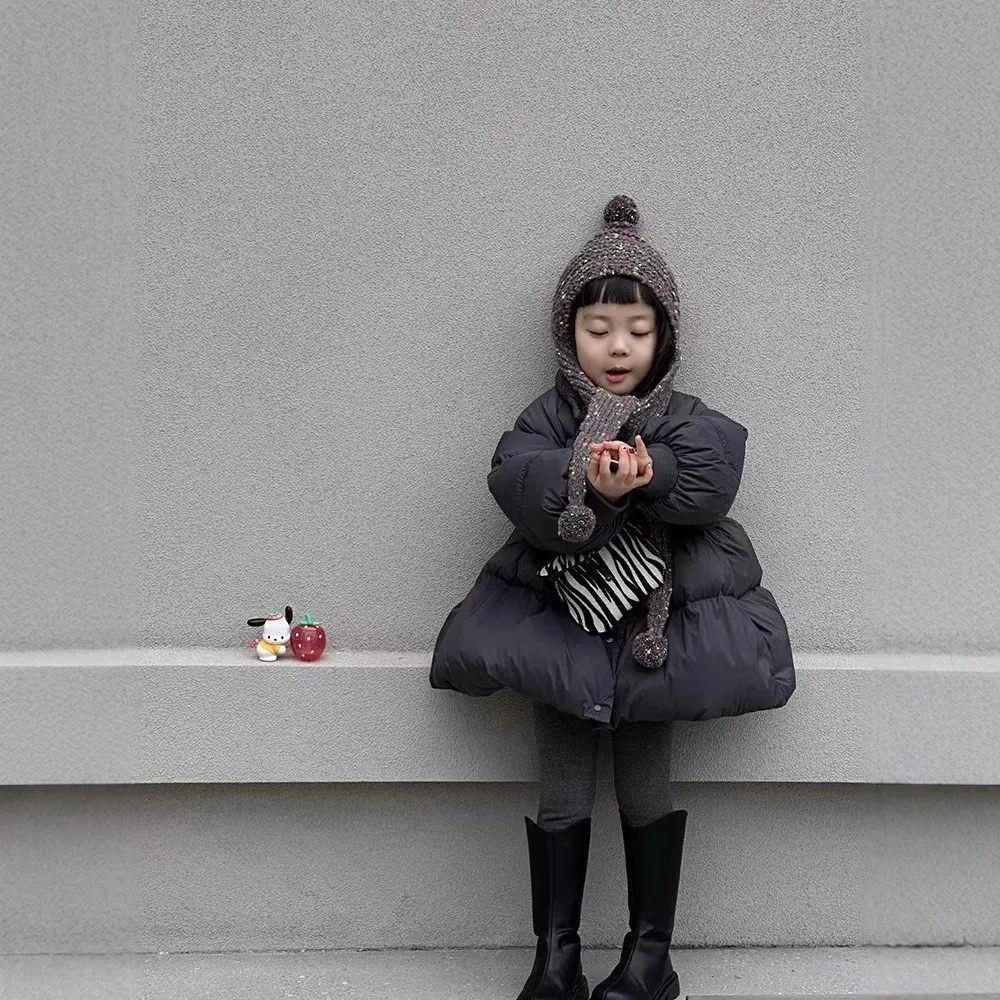 女童冬季中长款羽绒服2025新款女宝儿童装加厚外套女孩中小童上衣