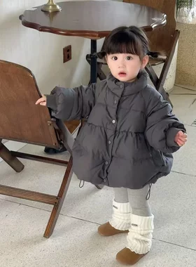 女童冬季羽绒服新款女宝加厚保暖白鸭绒外套冬装女孩子面包服上衣