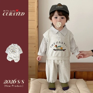 男童套装 新款 帅气时髦宝宝卫衣裤 子春秋儿童衣服两件套潮 春装