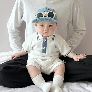 套装 2025新款 男童polo衫 夏季 夏天两件套 宝宝衣服夏装 洋气婴儿童装