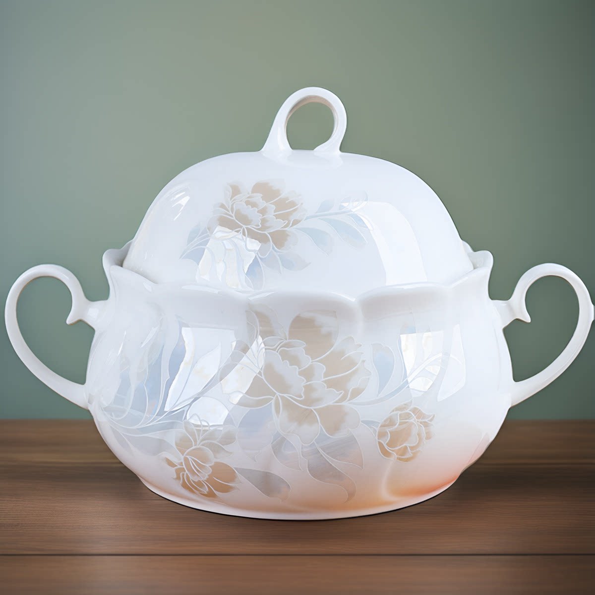 骨瓷汤煲家用汤锅带盖品锅创意汤锅方形煲陶瓷大号汤碗汤盆餐具