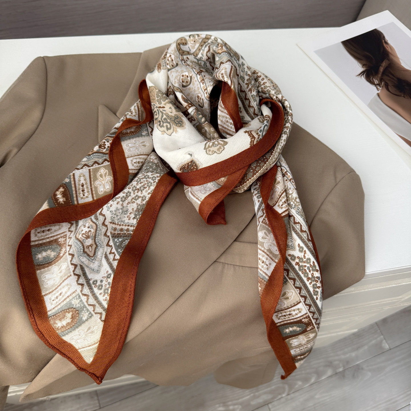 新款柔软复古腰果花三角围巾腰间丝巾薄披肩棉麻羊毛手感护颈围脖,服饰配件/皮带/帽子/围巾,围巾/丝巾/披肩,淘宝优惠券,粉丝福利购,淘宝优惠卷