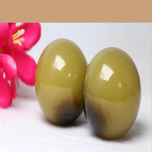 黄蜜蜡文玩牦牛牛角健身球手球手把件古玩中老年手抓球手指保健球