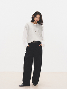 7AM10PM 百搭灰色V领毛圈背心 2024秋季无袖打底坎肩休闲叠穿上衣