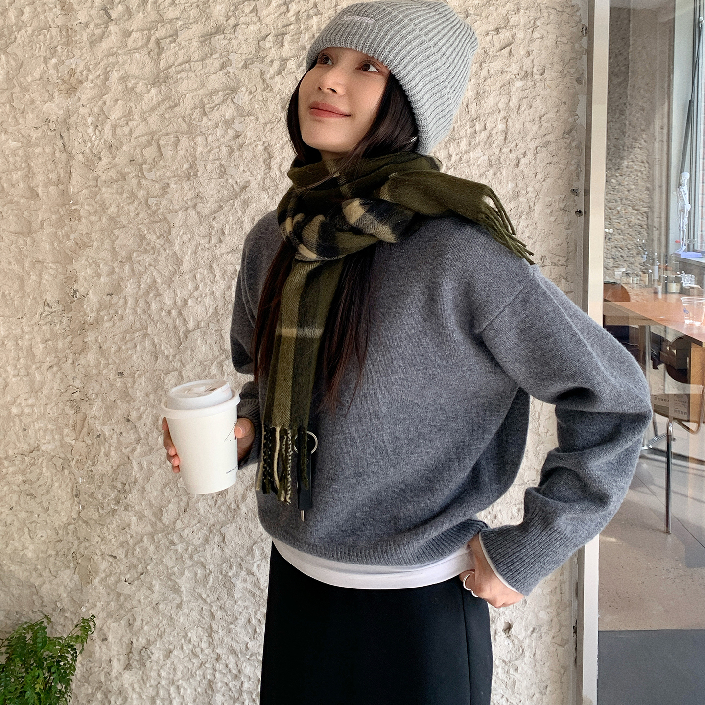 7AM10PM【12.03 20:00 新品】 全羊毛V领套头毛衣