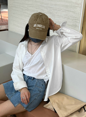 7AM10PM空气感白色衬衣女2022早秋新款慵懒风百搭长袖衬衫外套