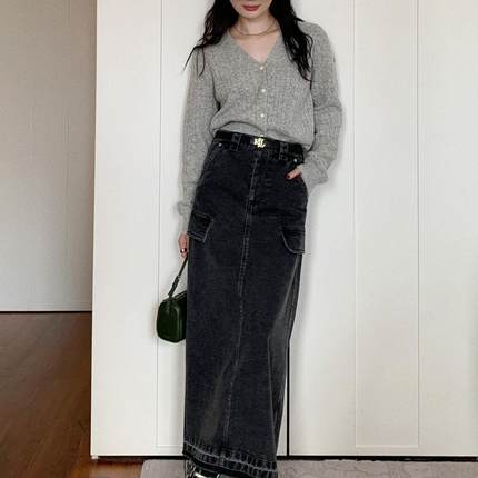 7AM10PM 针织开衫红色百搭打底毛衣外套女长袖春秋空调羊毛上衣