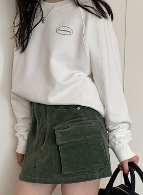 7AM10PM 基础小印花圆领卫衣女春夏季新款长袖宽松百搭白色上衣