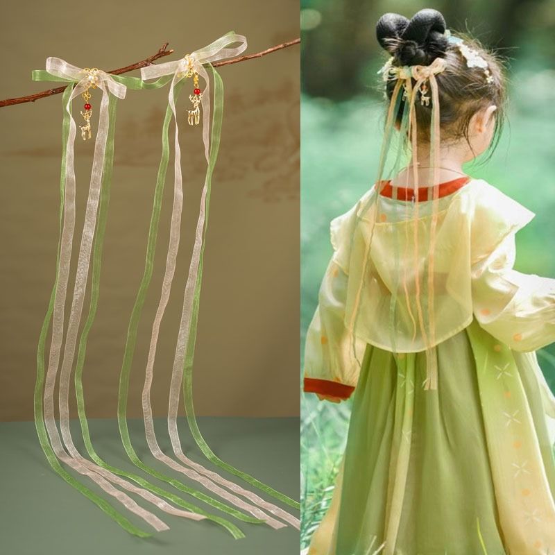 中国风小女孩超仙飘带发夹