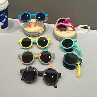 3-6岁儿童墨镜夏季防紫外线男女童防晒眼镜宝宝时尚可折叠太阳镜