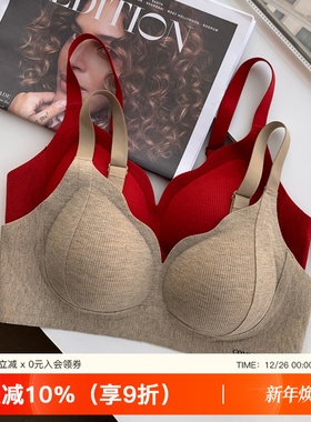 秋冬本命年提拉内衣女小胸聚拢磨毛防下垂红色结婚2025新款文胸罩