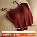 秋冬双面磨毛保暖红色结婚吊带背心女带胸垫本命年打底内搭上衣