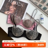 法式 性感蕾丝内衣女小胸软钢圈上托防下垂2025纯欲风少女文胸套装
