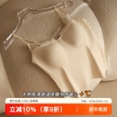 法式 内搭外穿带胸垫一体上衣 蕾丝秋冬磨毛保暖吊带背心女2025新款