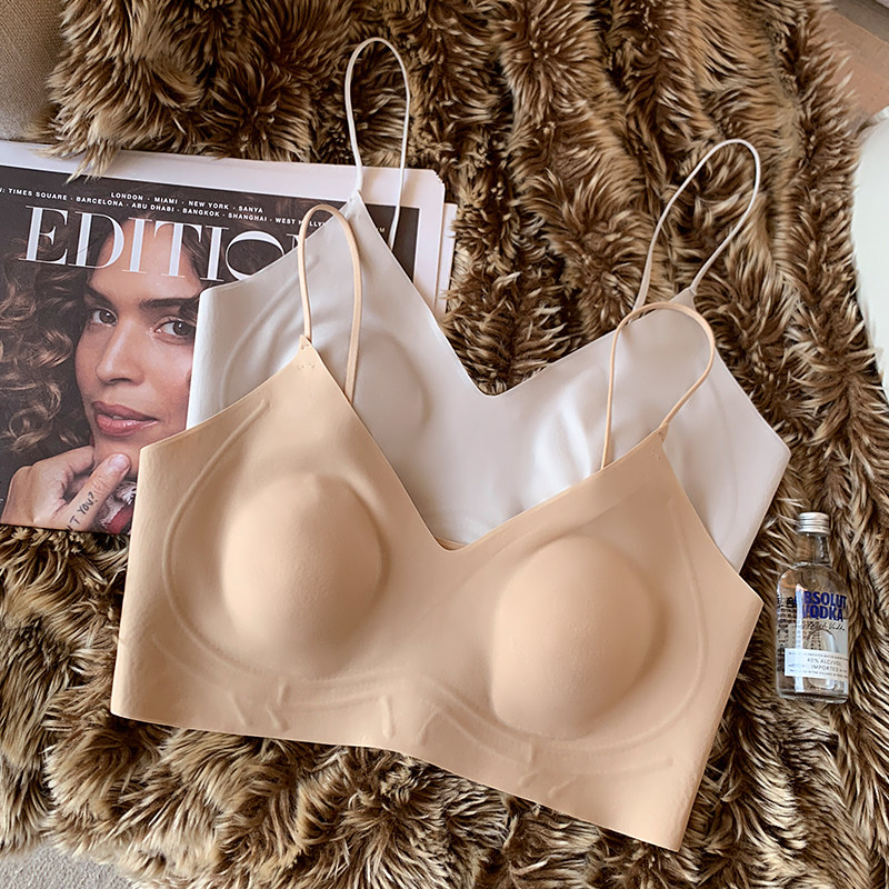 兔耳杯超薄粉底液运动内衣女无痕隐形大胸显小美背收副乳文胸罩