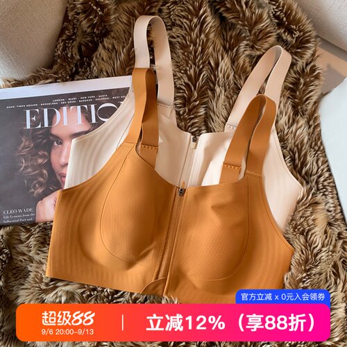 提未苏前扣拉链大胸显小女内衣