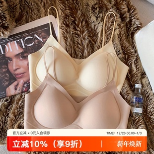 薄款 无痕透气粉底液内衣女小胸聚拢细肩带美背收副乳防下垂文胸罩