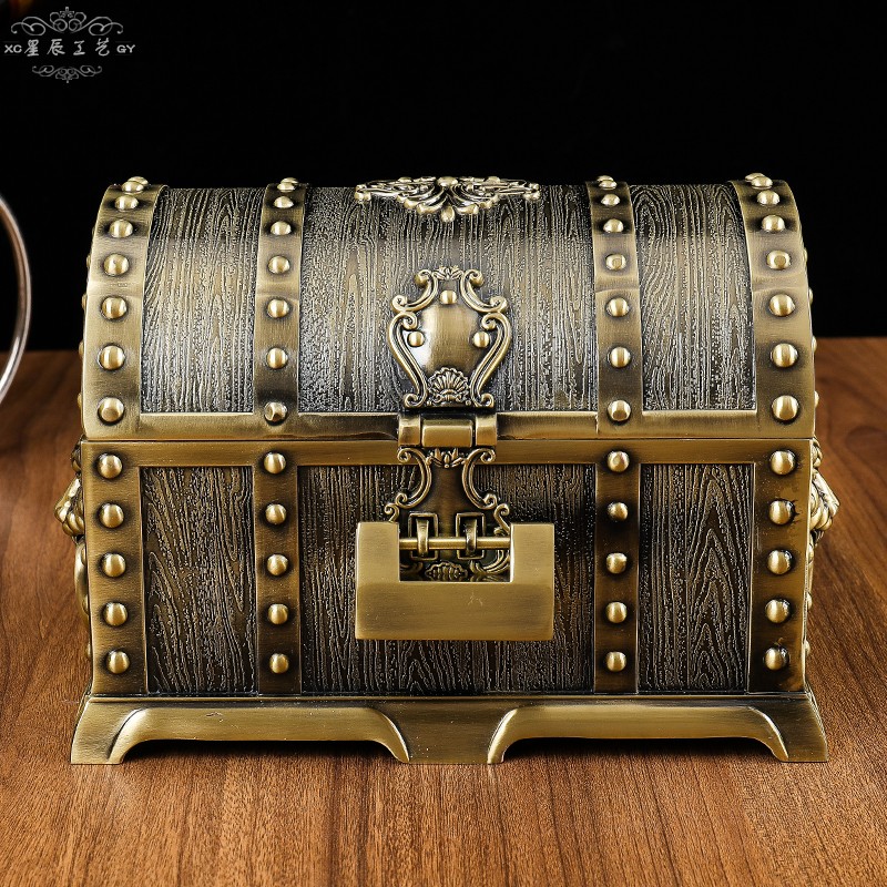 欧式公主复古超大带锁百宝箱双层首饰收纳盒珠宝饰品盒工艺品礼物