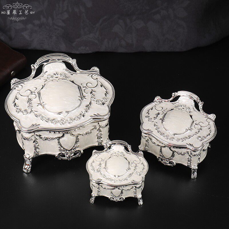 韩国公主创意欧式复古非木质首饰盒收纳耳钉装饰品盒摆件生日礼物