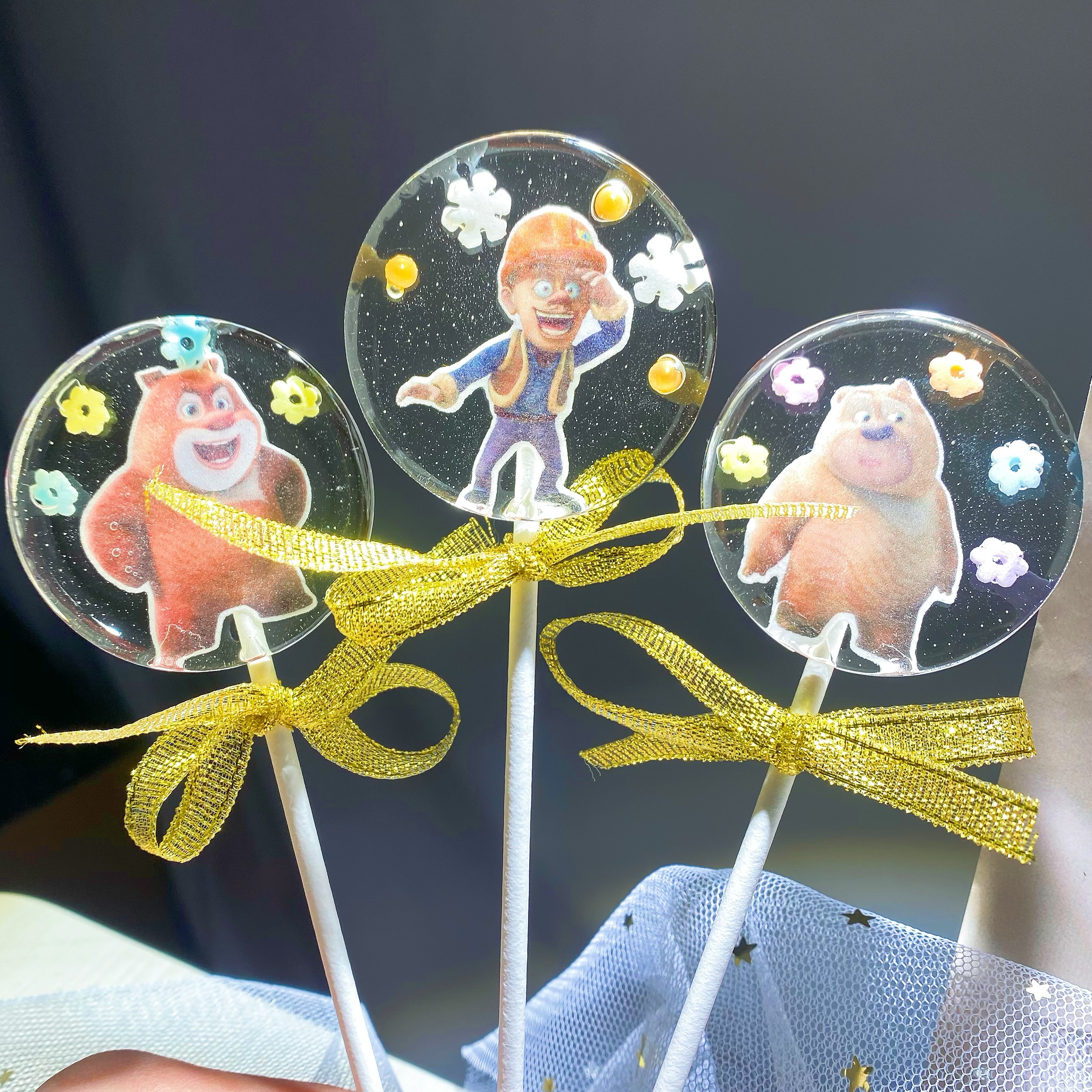 熊出没棒棒糖熊大熊二光头强糖果六一儿童节生日礼物照片定制零食