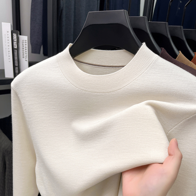 395克【精纺美丽诺+四平中厚款】16针可机洗羊毛衫男半高领毛衣