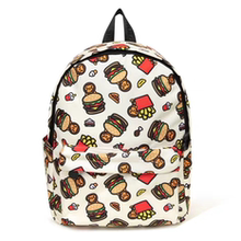BAPE BABY MILO潮牌卡通吃汉堡小猴子印花双肩包背包中学生书包新