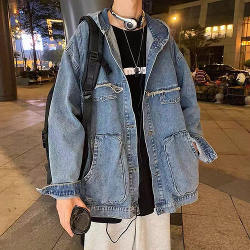 【精品】满68元包邮◆秋冬牛仔夹克情侣复古港风加绒外套男女同款