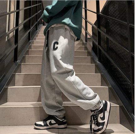 【精品】满68包邮◆2025冬季青少年港风潮流华夫格加羊羔绒休闲裤