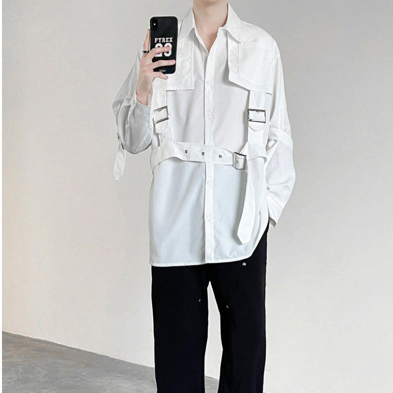 【精品】满68包邮◆2025春秋男款小众结构山本暗黑设计感宽松衬衫,男装,衬衫,淘宝优惠券,粉丝福利购,淘宝优惠卷